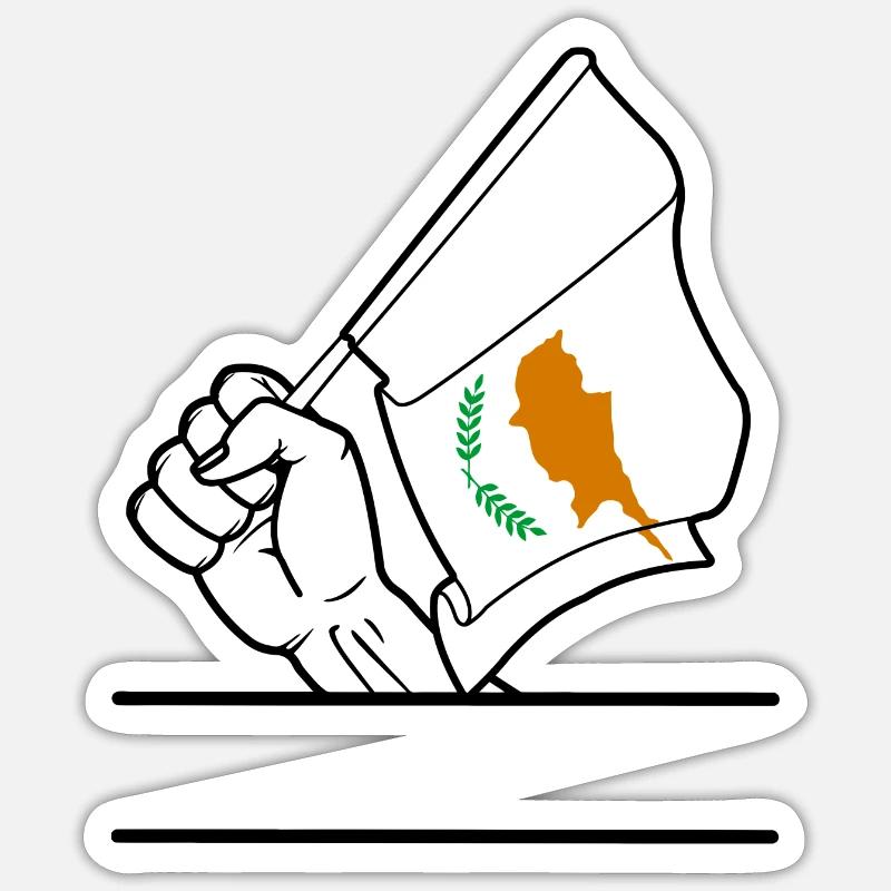 Hinweis Zypern transparenter Fausttextraum Sticker Größe S (10 x 10 cm)