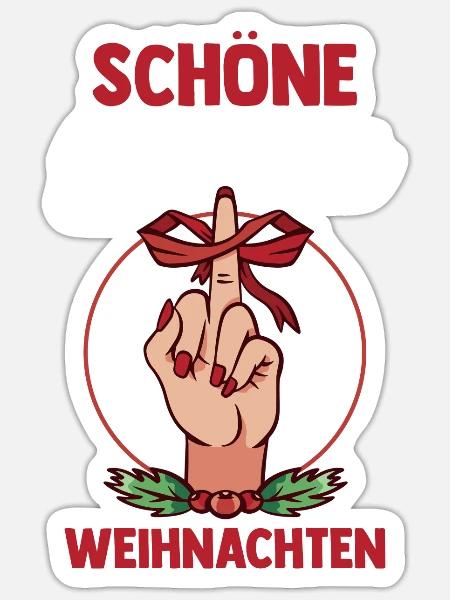 Weihnachtsmann Schöne Scheiß Weihnachten - Sticker Größe S (10 x 10 cm) - Mattweiß