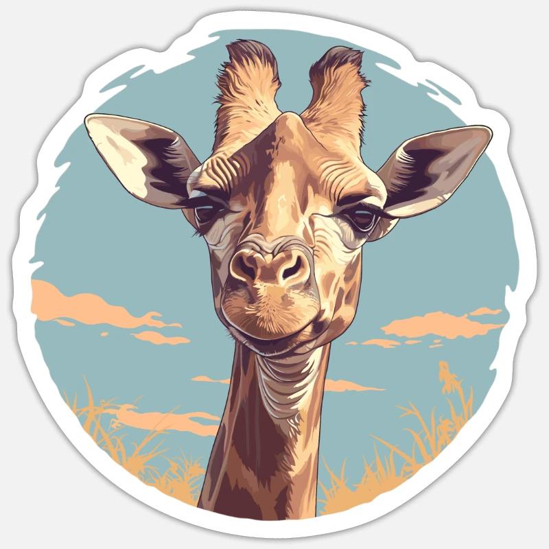 Girafes Girafe - Sticker taille S (10 x 10 cm) - blanc mat