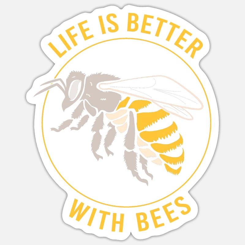 Beekeeper - Sticker size S (10 x 10 cm) - white matte