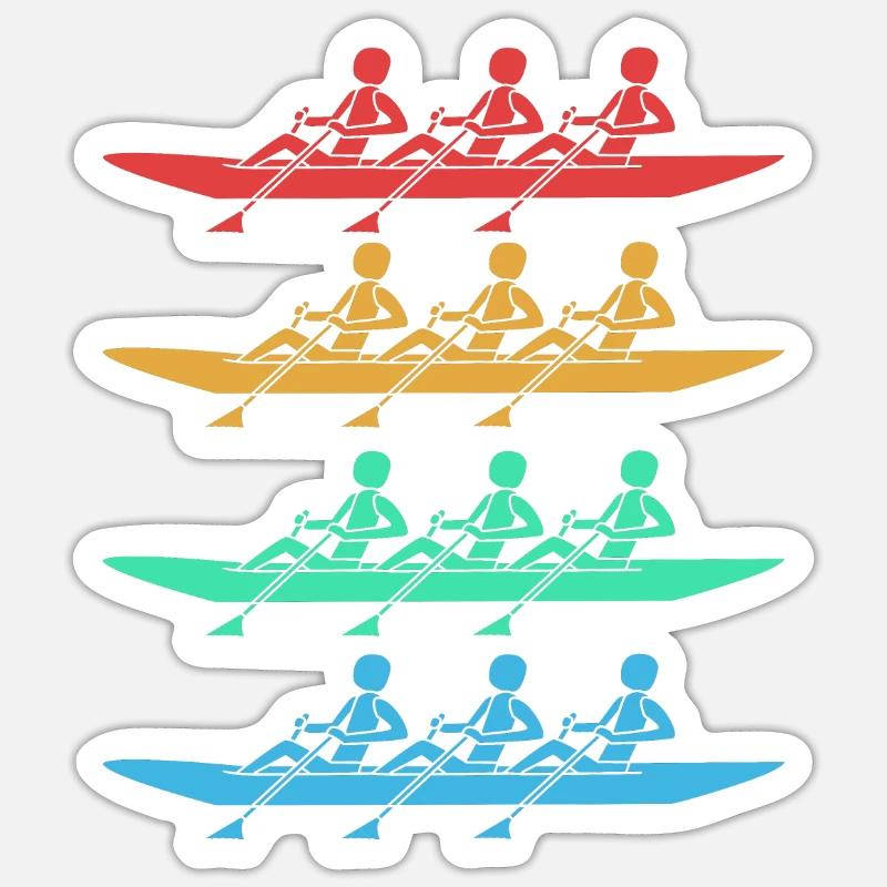 Équipe d’aviron Aviron Aviron Rameur - Sticker taille S (10 x 10 cm) - blanc mat