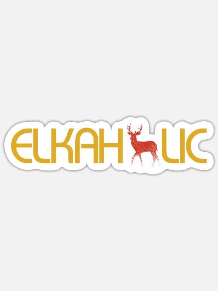 Elchjagd Elkaholische Jäger - Sticker Größe S (10 x 10 cm) - Mattweiß