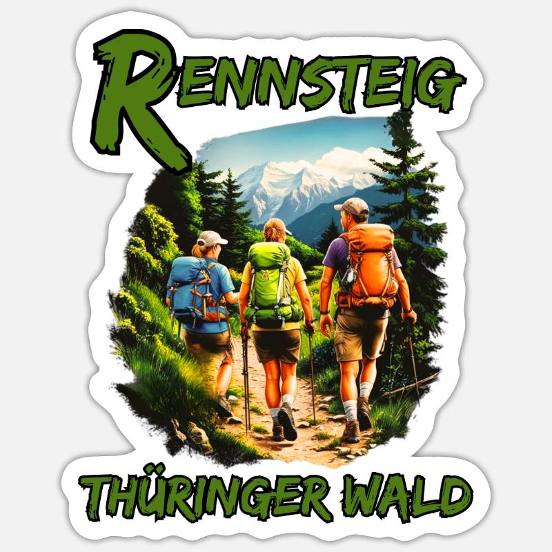 Rennsteig-Forêt de Thuringe-Thuringe Sticker taille S (10 x 10 cm)