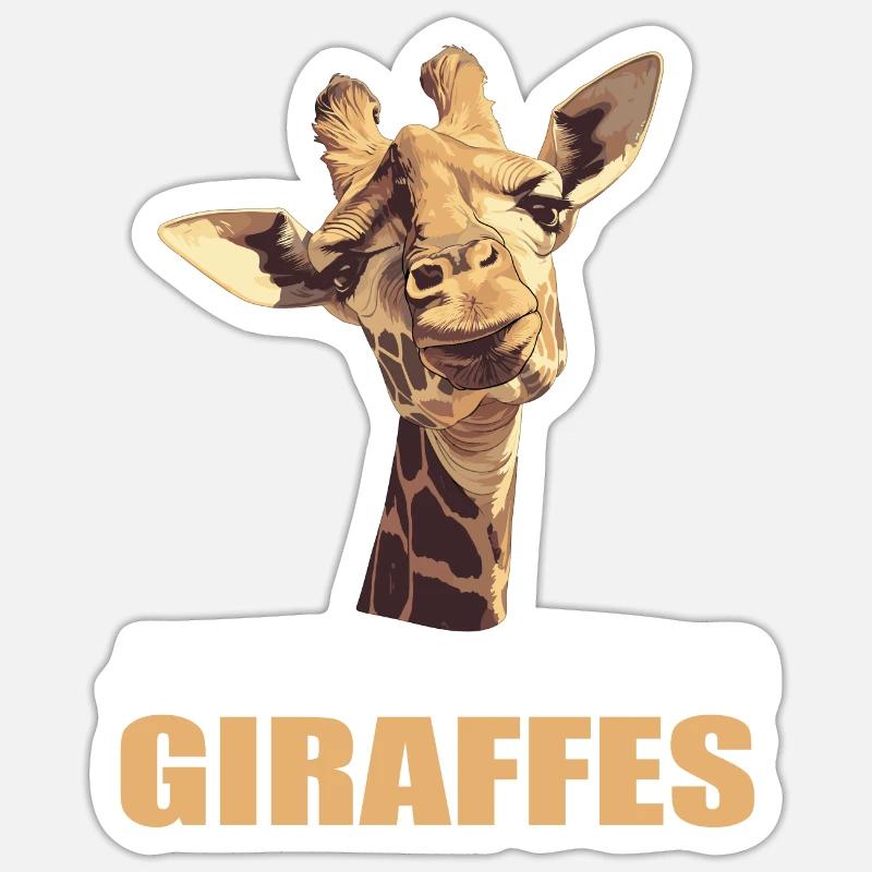 Girafes Girafe - Sticker taille S (10 x 10 cm) - blanc mat