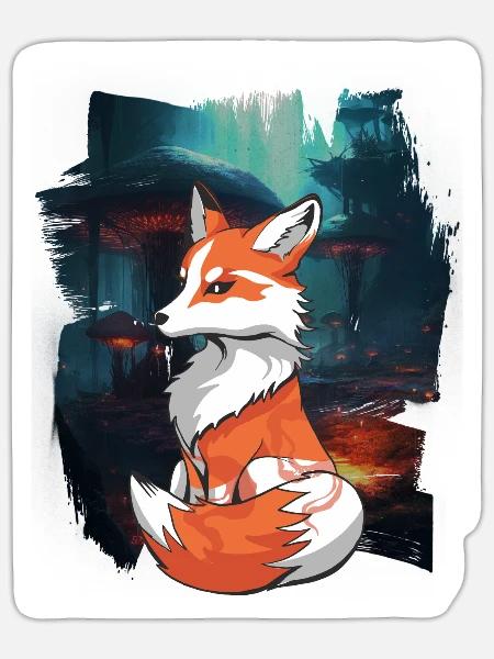 Fuchs Füchse Wald Märchen Märchenfigur Kind - Sticker Größe S (10 x 10 cm) - Mattweiß