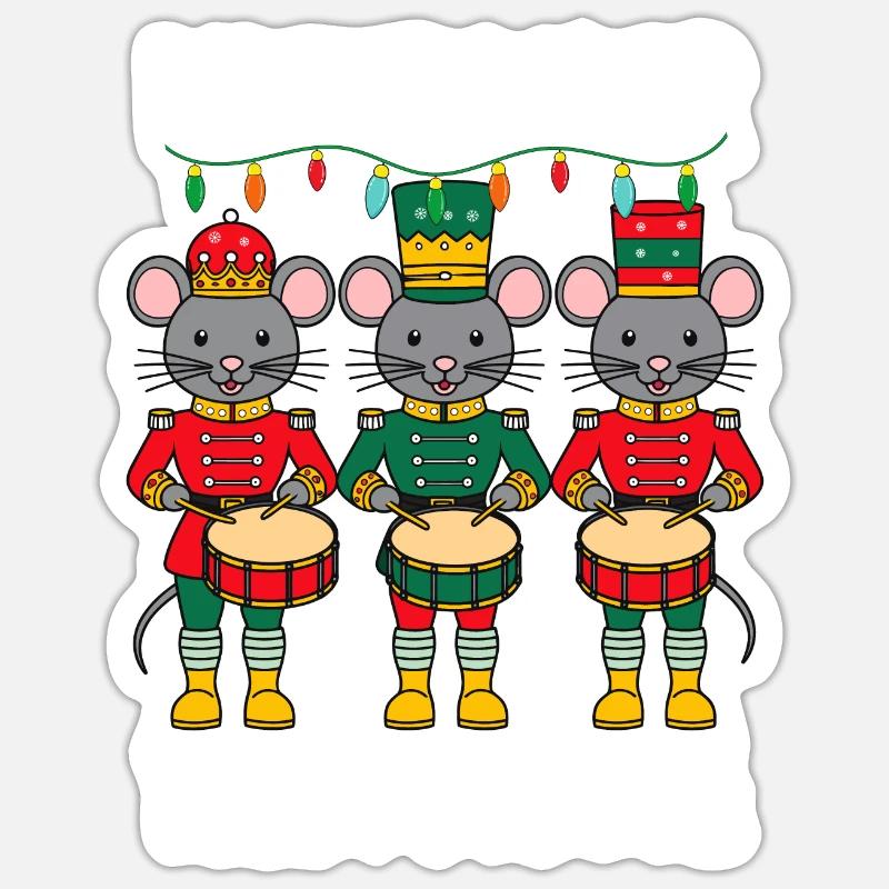 Nutcracker Team Mouse - Sticker size S (10 x 10 cm) - white matte