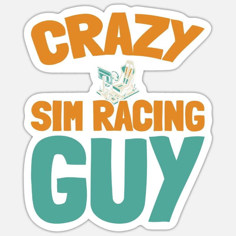 Sim Racing - Sticker Größe S (10 x 10 cm) - Mattweiß