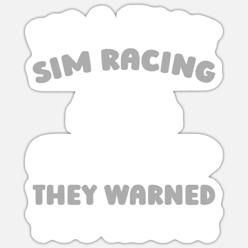 Sim Racing - Sticker taille S (10 x 10 cm) - blanc mat