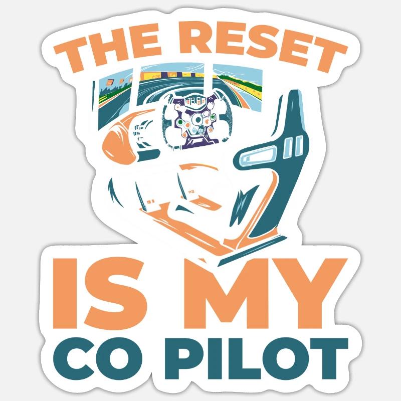 Sim Racing - Sticker size S (10 x 10 cm) - white matte