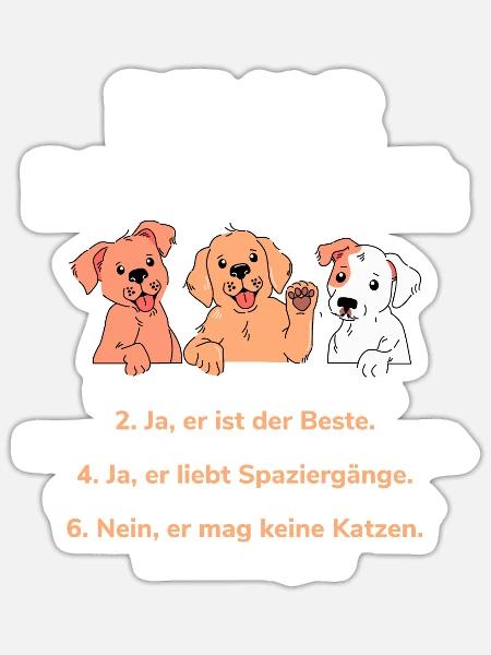 Bevor Du Fragst Das Ist Mein Hund - Sticker Größe S (10 x 10 cm) - Mattweiß