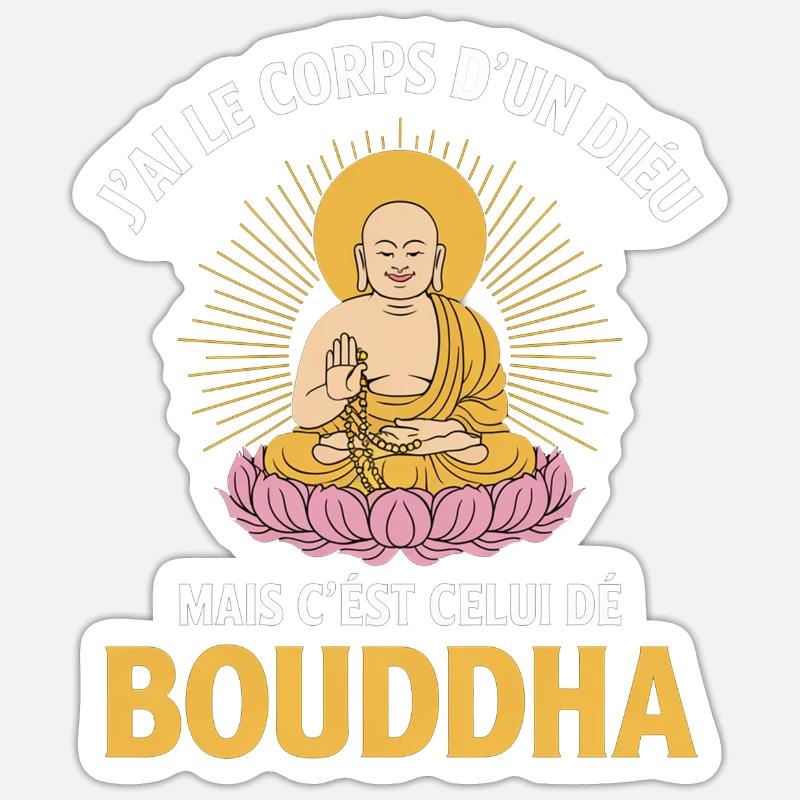 Ich habe den Körper eines Gottes: Buddha! Sticker Größe S (10 x 10 cm)