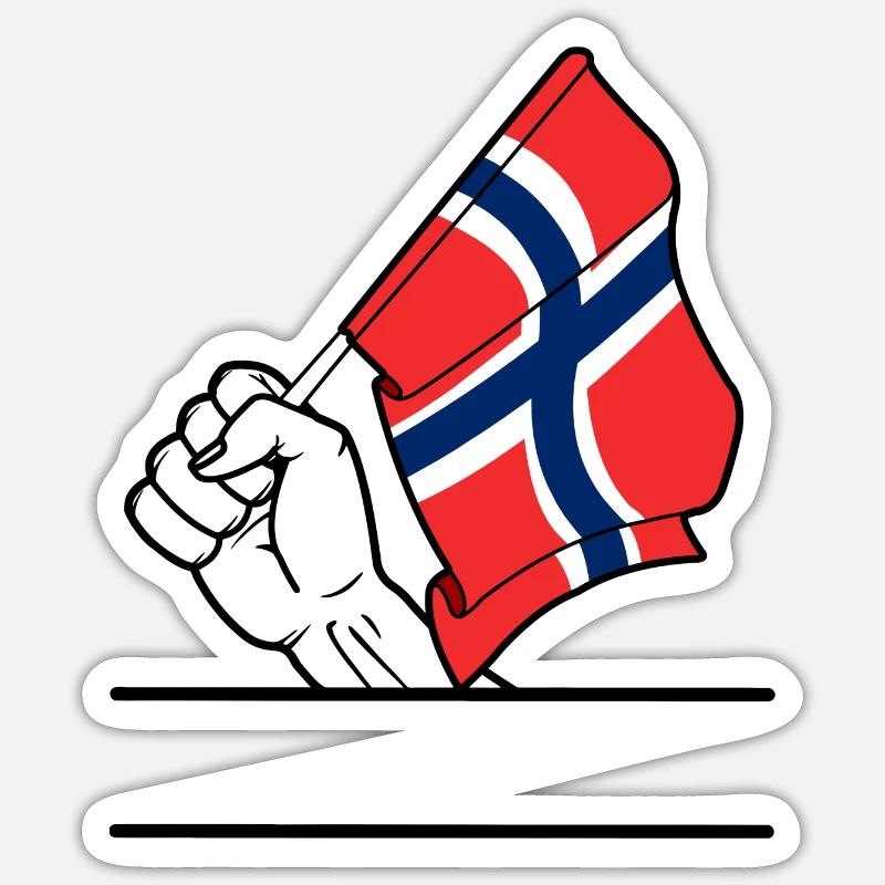 Flagge Norwegen transparenter Fausttextraum - Sticker Größe S (10 x 10 cm) - Mattweiß