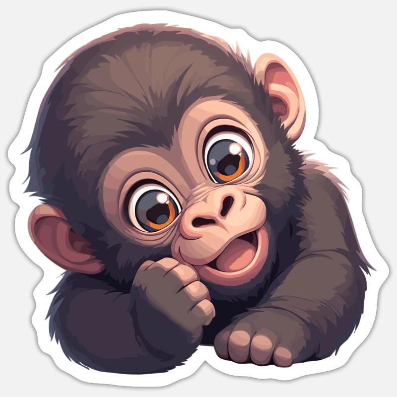 Gorilles Gorilles - Sticker taille S (10 x 10 cm) - blanc mat