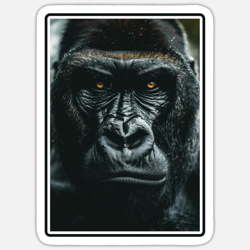 Gorilles Gorilles - Sticker taille S (10 x 10 cm) - blanc mat