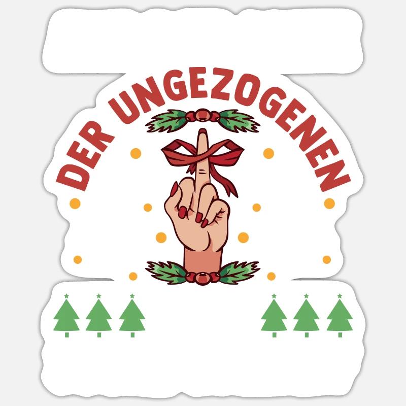 Père Noël Coquin Noël - Sticker taille S (10 x 10 cm) - blanc mat