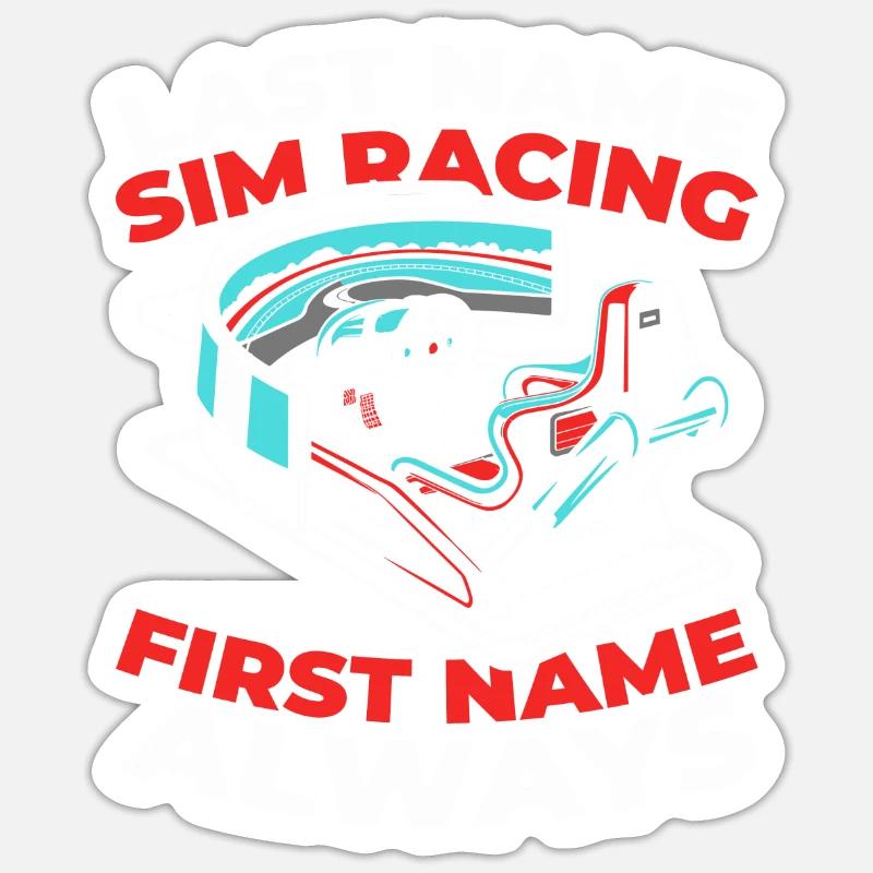 Sim Racing - Sticker size S (10 x 10 cm) - white matte