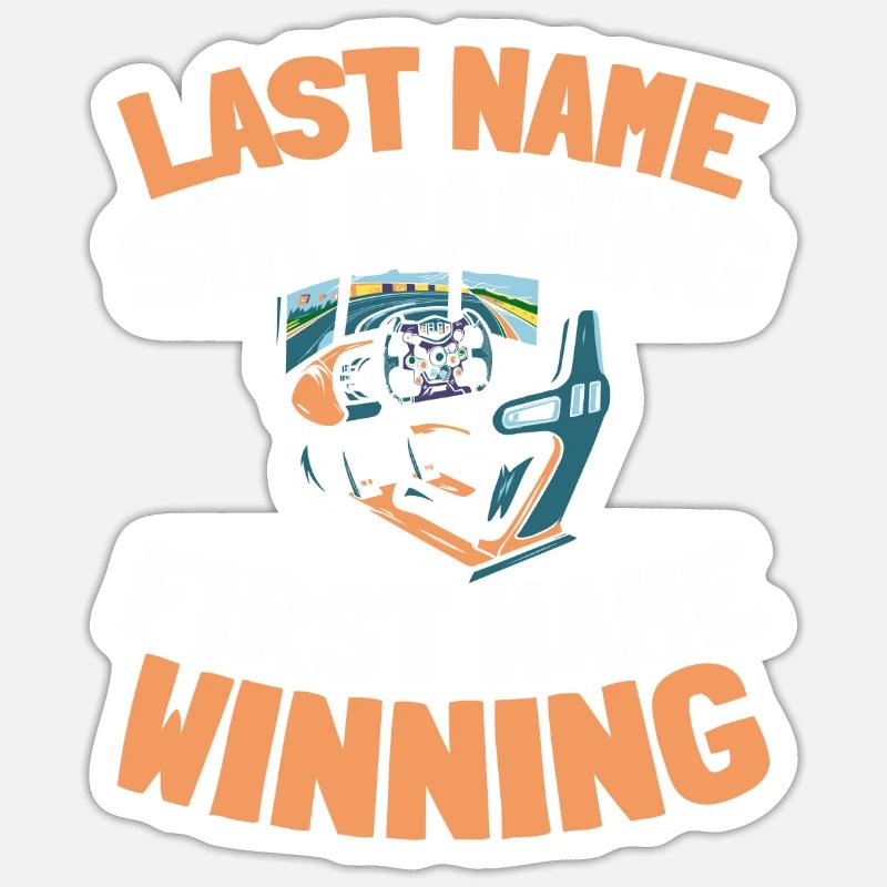 Sim Racing - Sticker size S (10 x 10 cm) - white matte