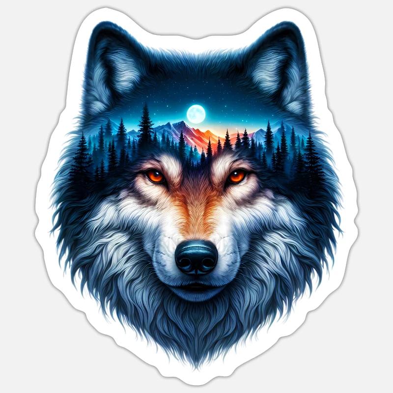 Wolf - Sticker size S (10 x 10 cm) - white matte