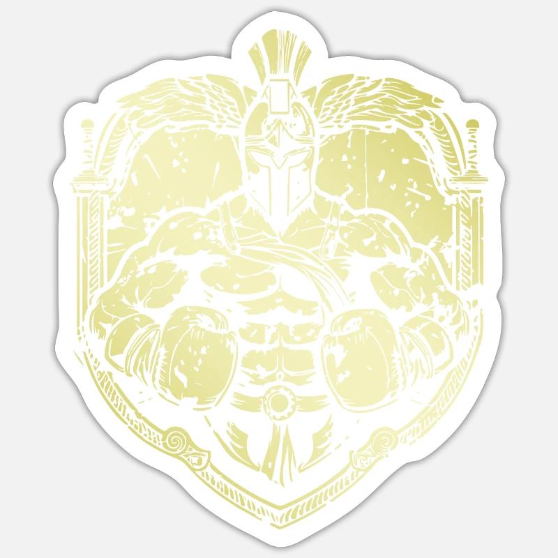 Spartan Boxer - Sticker size S (10 x 10 cm) - white matte