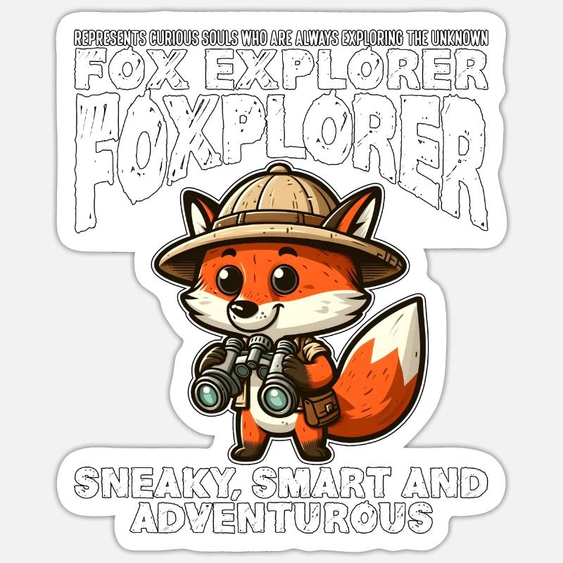 SNEAKY, SMART AND ADVENTUROUS - FOX EXPLORER Sticker size S (10 x 10 cm)