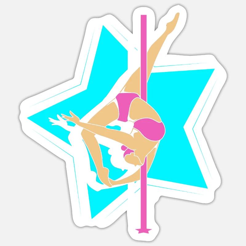 Pole Dance - Sticker Größe S (10 x 10 cm) - Mattweiß