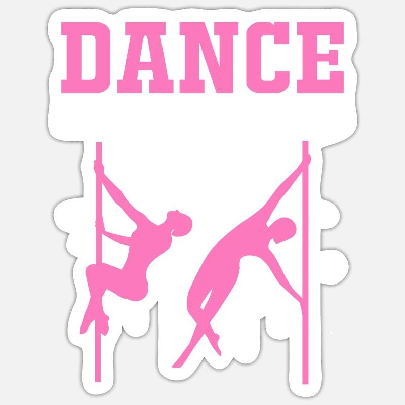 Pole Dance - Sticker Größe S (10 x 10 cm) - Mattweiß