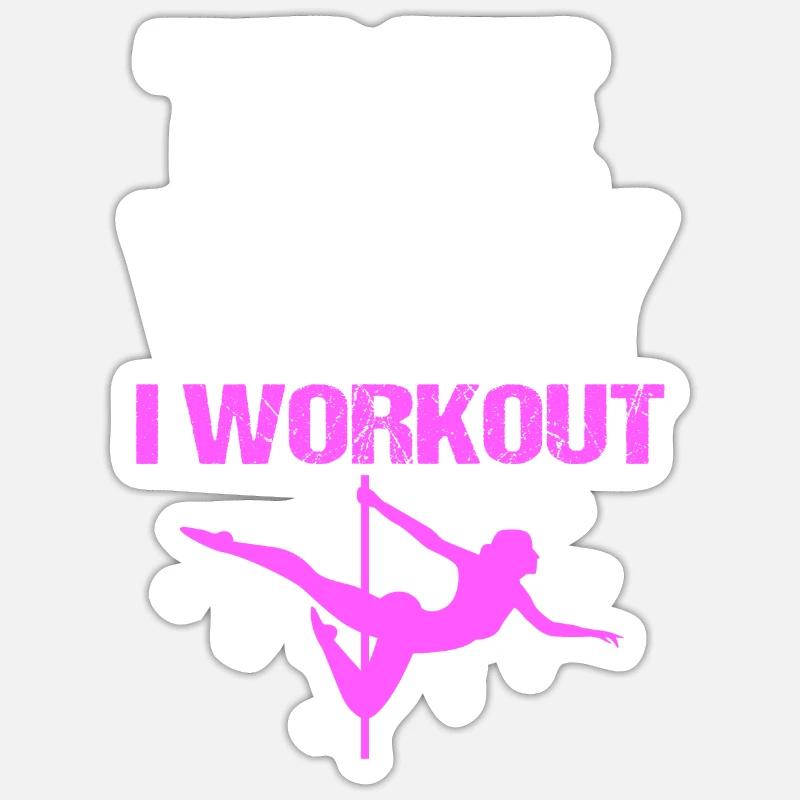 Pole Dance - Sticker taille S (10 x 10 cm) - blanc mat