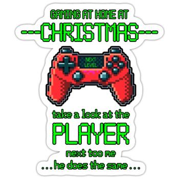 Christmas Gaming - Sticker Größe S (10 x 10 cm) - Mattweiß - Vorne