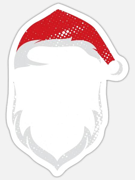 Weihnachtsmann Gesicht Mit Brille - Sticker Größe S (10 x 10 cm) - Mattweiß