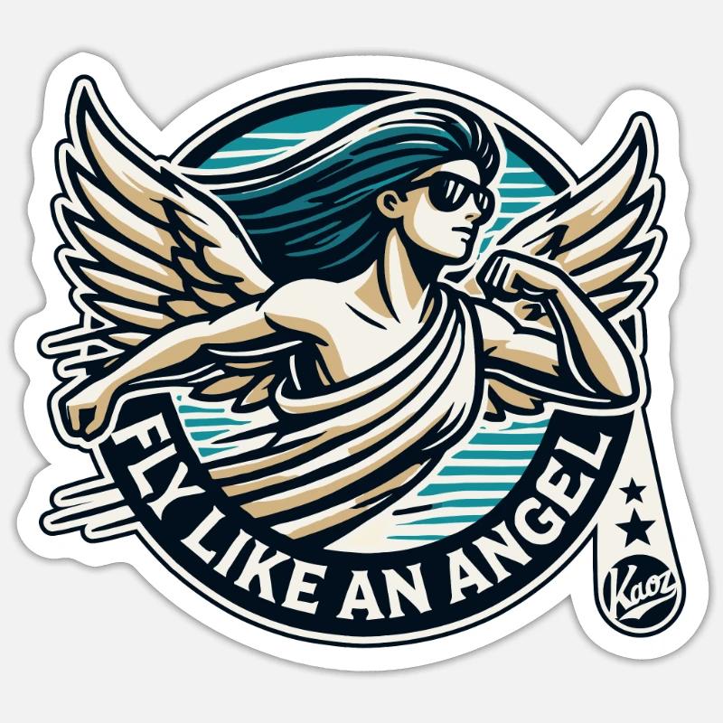 Voler comme un ange - Sticker taille S (10 x 10 cm) - blanc mat