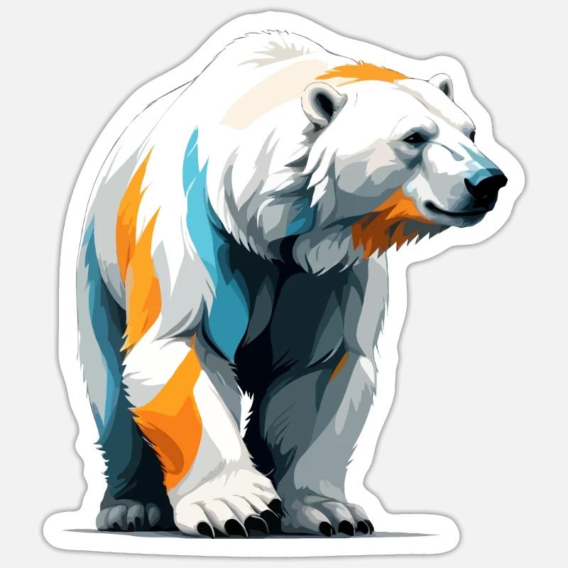 Eisbär Vektor Kunst mit lebendiger Illustration Sticker Größe S (10 x 10 cm)