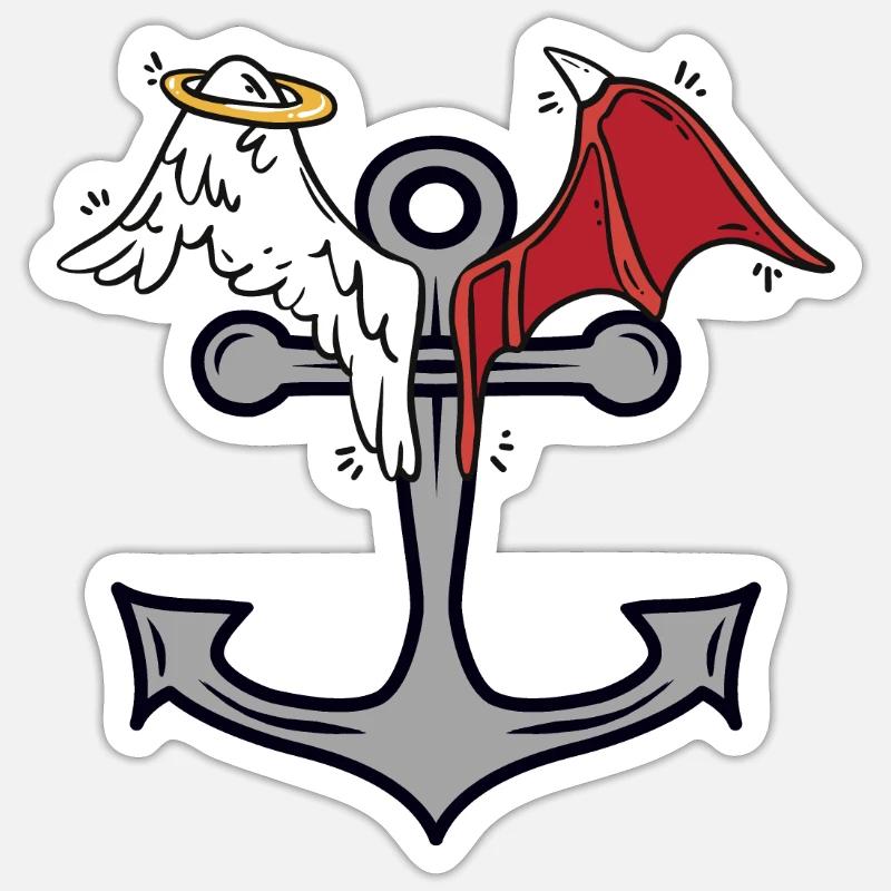 Anker Seefahrt himmlisch teuflisch maritim Sticker Größe S (10 x 10 cm)
