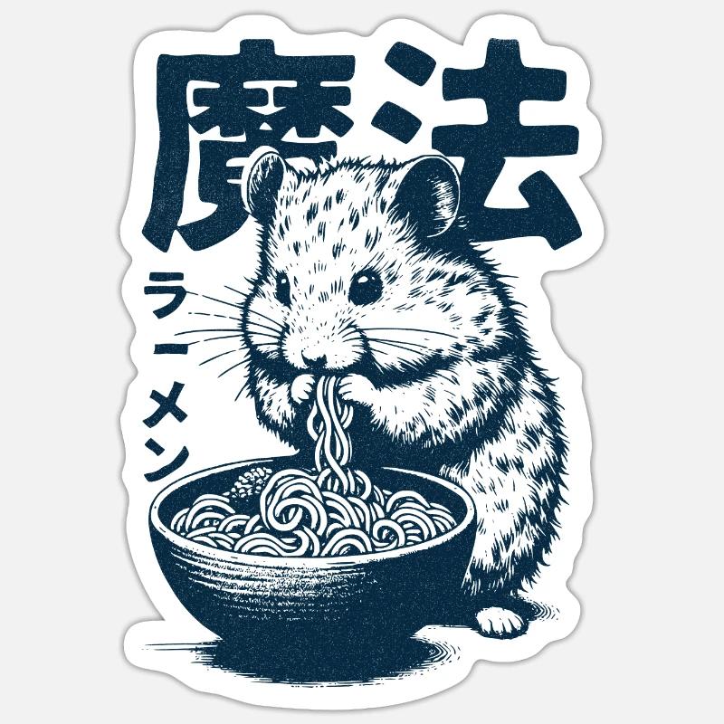 Ramen Hamster - Sticker size S (10 x 10 cm) - white matte