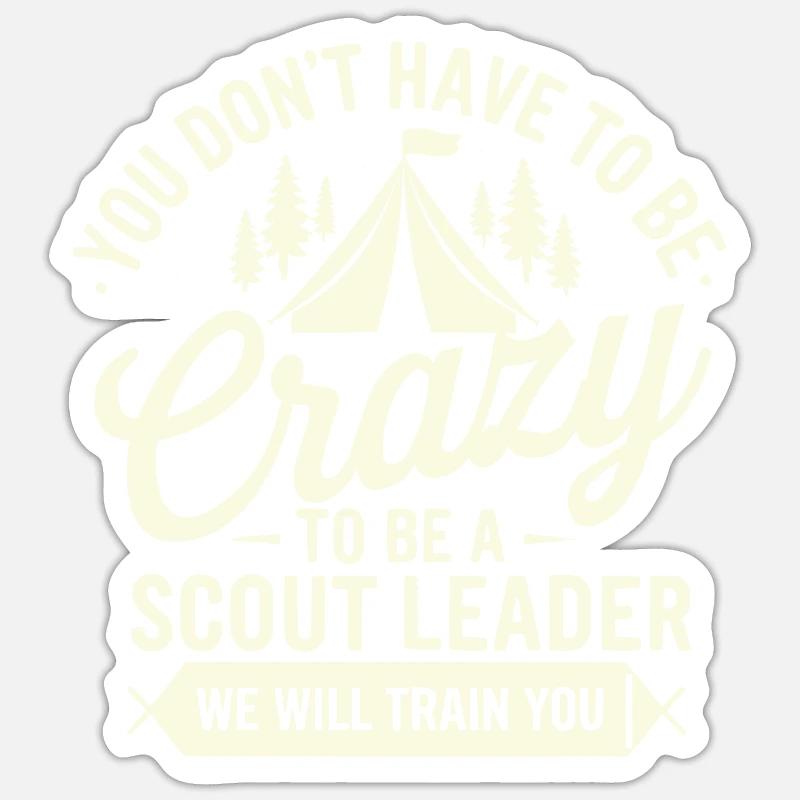 Chef scout Tente de camping autour d’un feu de camp Sticker taille S (10 x 10 cm)