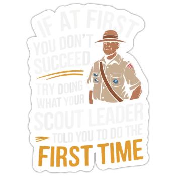 Pfadfinderführer Pfadfinder Lagerfeuer Campingzelt - Sticker Größe S (10 x 10 cm) - Mattweiß - Vorne