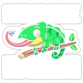 Cadeaux Caméléon - Sticker taille S (10 x 10 cm) - blanc mat - Devant