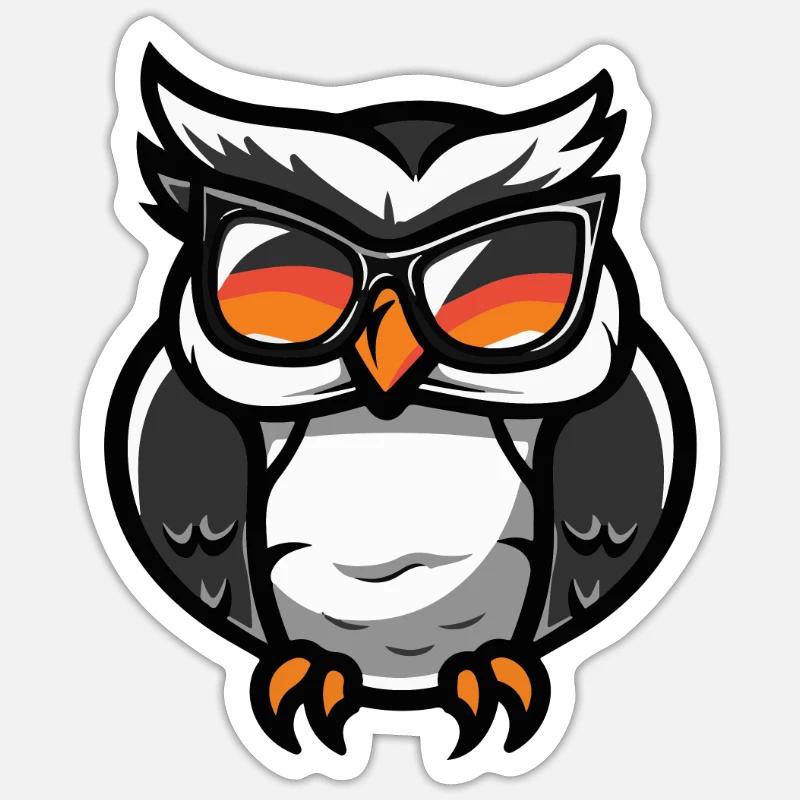 Owl Comic Cool Sticker size S (10 x 10 cm)