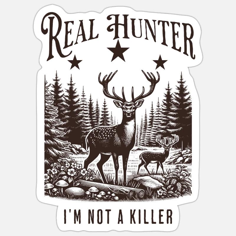 Uomo cacciatore Sticker formato S (10 x 10 cm)