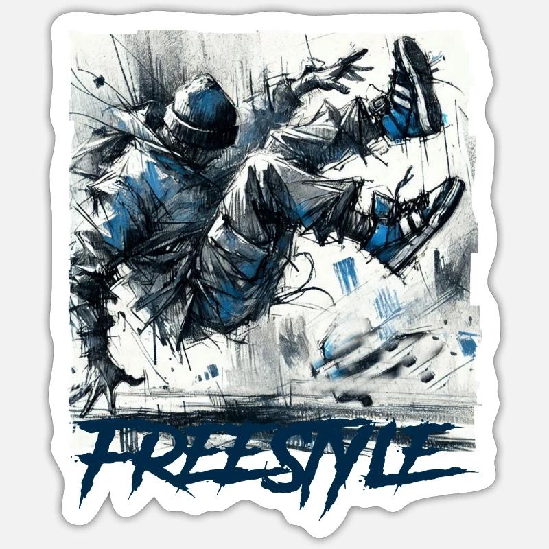 Nage libre - Sticker taille S (10 x 10 cm) - blanc mat
