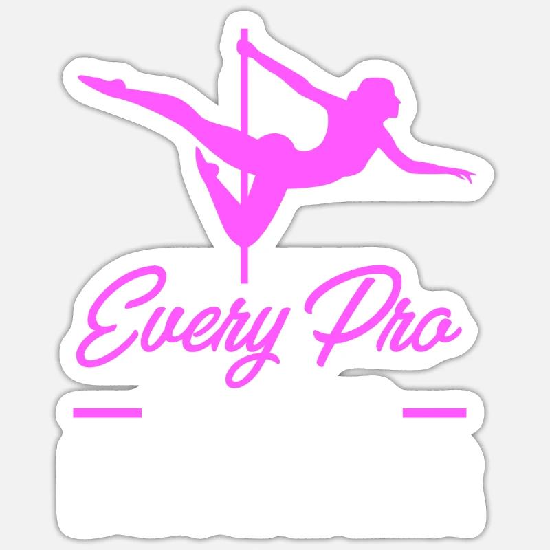 Pole Dance - Sticker Größe S (10 x 10 cm) - Mattweiß