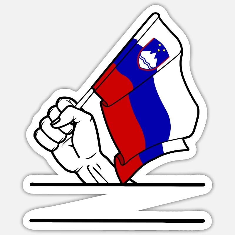 Flagge Slowenien transparenter Fausttextraum - Sticker Größe S (10 x 10 cm) - Mattweiß