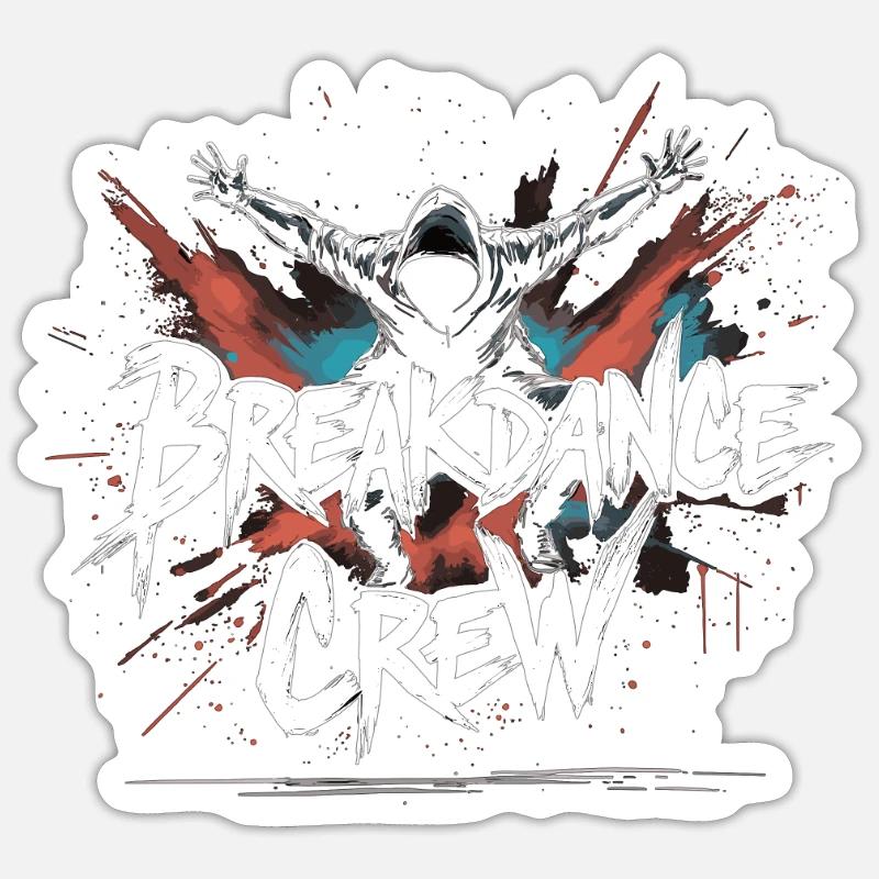 Breakdance Crew Breakdance Breakdancing Breakdance - Sticker Größe S (10 x 10 cm) - Mattweiß
