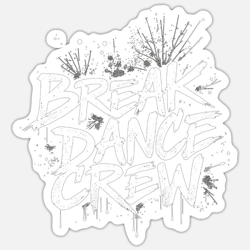 Breakdance Crew Breakdance Breakdancing Breakdance - Sticker taille S (10 x 10 cm) - blanc mat