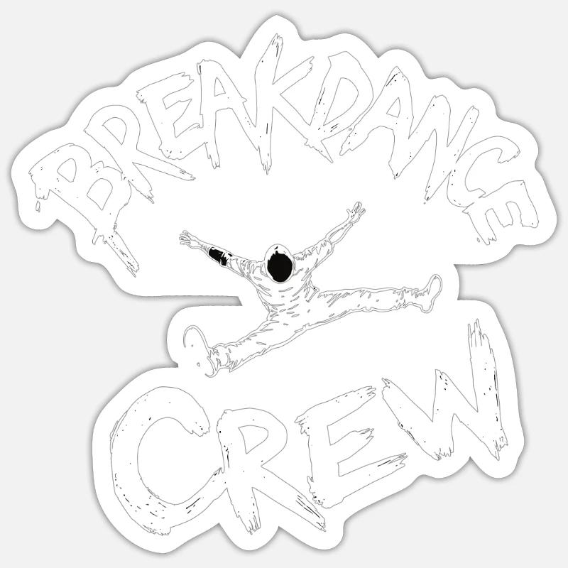 Breakdance Crew Breakdance Breakdancing Breakdance - Sticker taille S (10 x 10 cm) - blanc mat