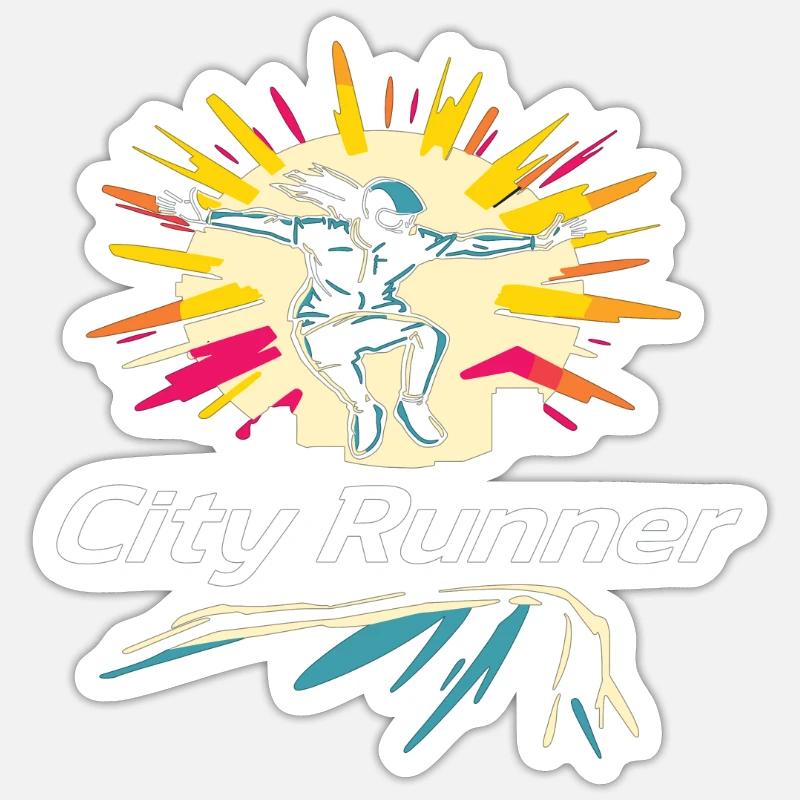 City Runner Stadtläufer - Sticker size S (10 x 10 cm) - white matte
