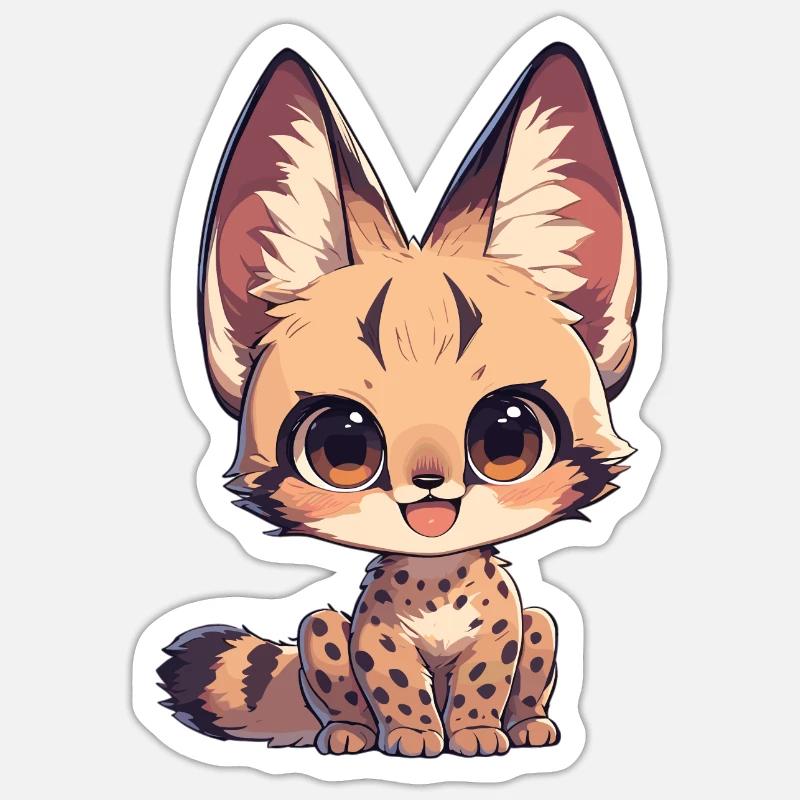 Servale Serval - Sticker size S (10 x 10 cm) - white matte
