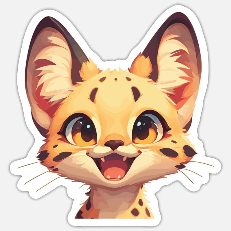 Servale Serval - Sticker taille S (10 x 10 cm) - blanc mat