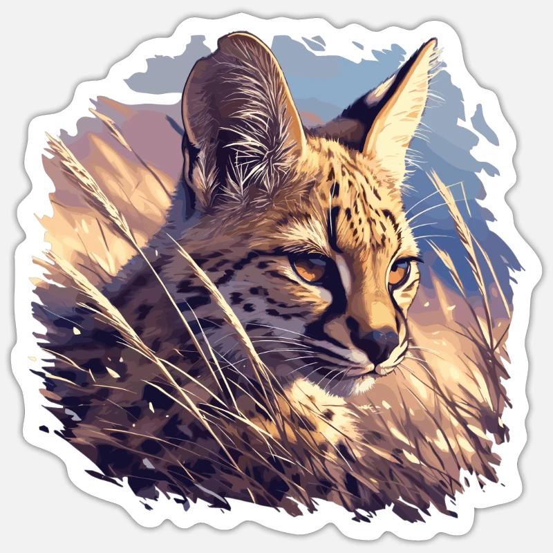 Servale Serval - Sticker size S (10 x 10 cm) - white matte