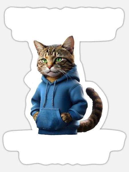Lustig Katzen Spruch Tierliebhaber Funny Cat Katze - Sticker Größe S (10 x 10 cm) - Mattweiß