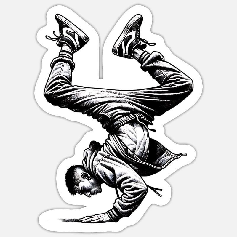Breakdance - Sticker formato S (10 x 10 cm) - bianco opaco